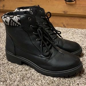 Black, short combat boots